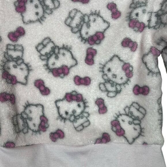 NEW Hello Kitty by Sanrio Fuzzy Pullover Sweater Toddler Girls 3T Pink & White - Picture 2 of 7